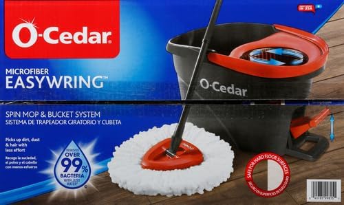 O-Cedar EasyWring - Trapeador giratorio de Microfibra con cubeta exprimidora