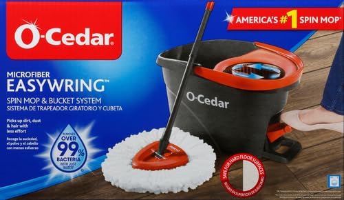 O-Cedar EasyWring - Trapeador giratorio de Microfibra con cubeta exprimidora