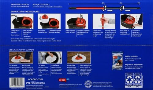 O-Cedar EasyWring - Trapeador giratorio de Microfibra con cubeta exprimidora