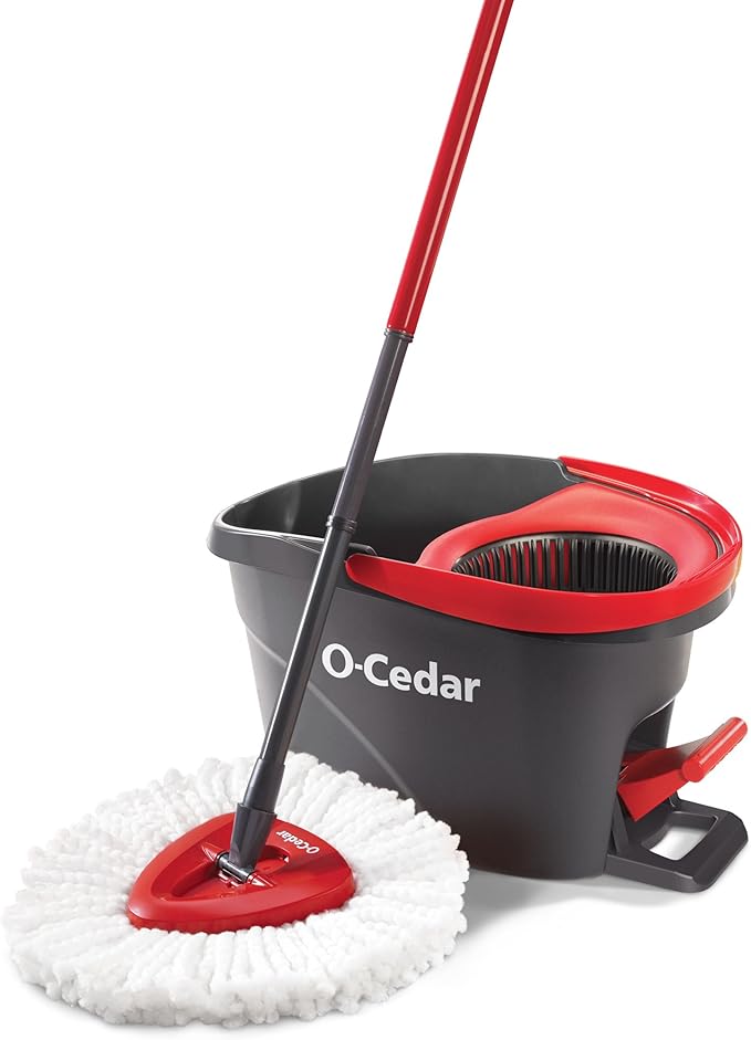 O-Cedar EasyWring - Trapeador giratorio de Microfibra con cubeta exprimidora